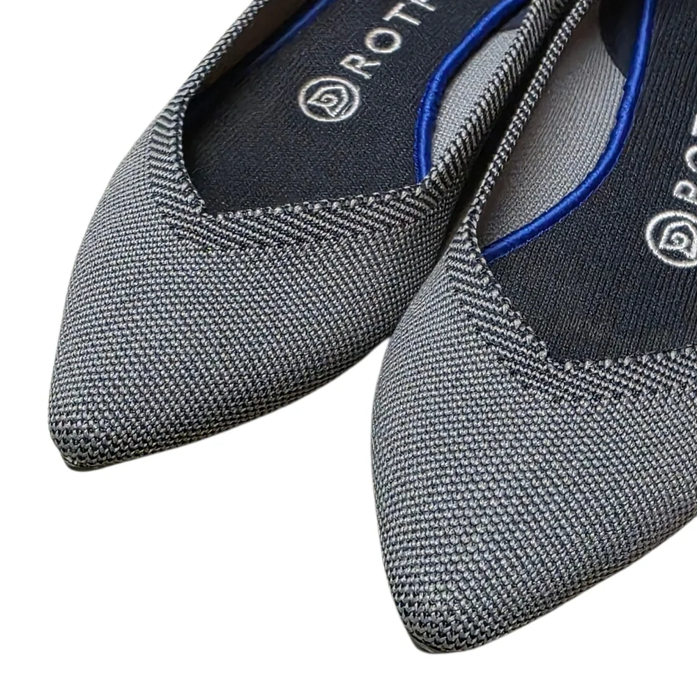 ROTHYS THE POINT GRAY BALLET FLATS 7